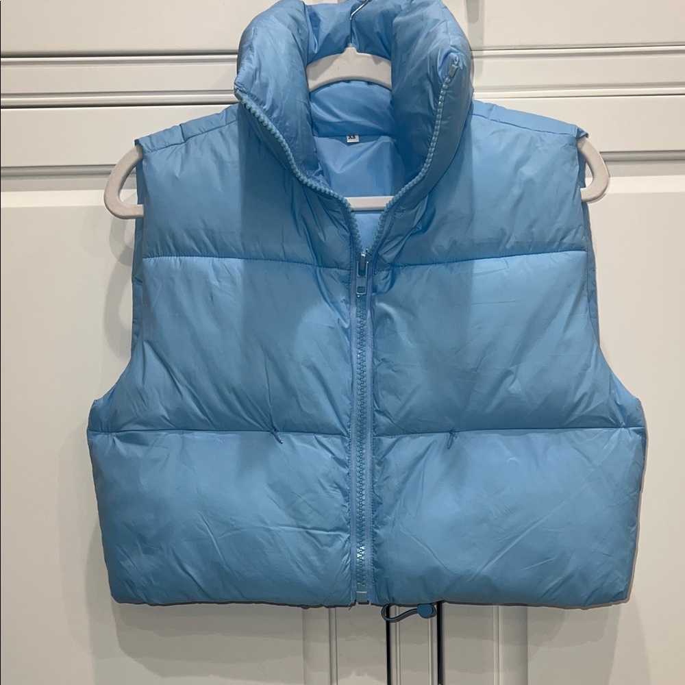 Light Blue Puffer Vest-Carolina Blue